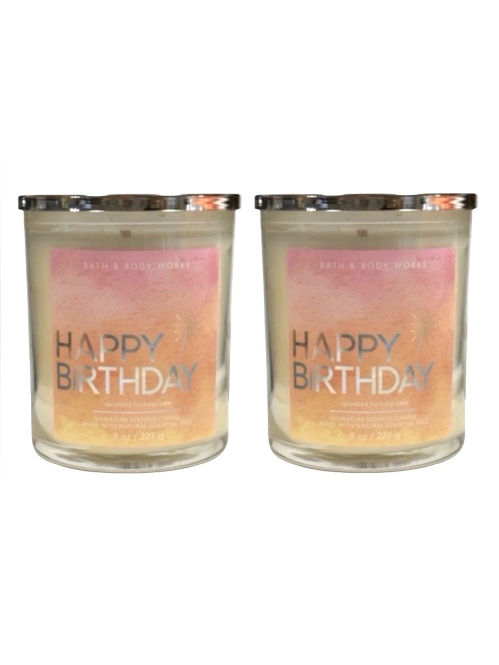 2 Sprinkled Birthday Cake Candle Happy Birthday Candle
